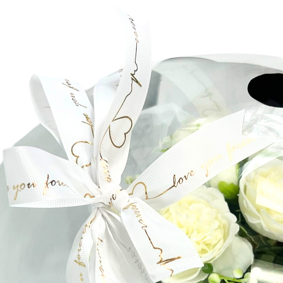 Eternal Bloom Sphere Bouquet White Close up