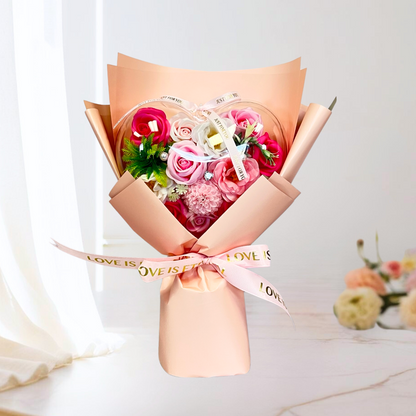 With Heartfelt Soap Bouquet Pink
