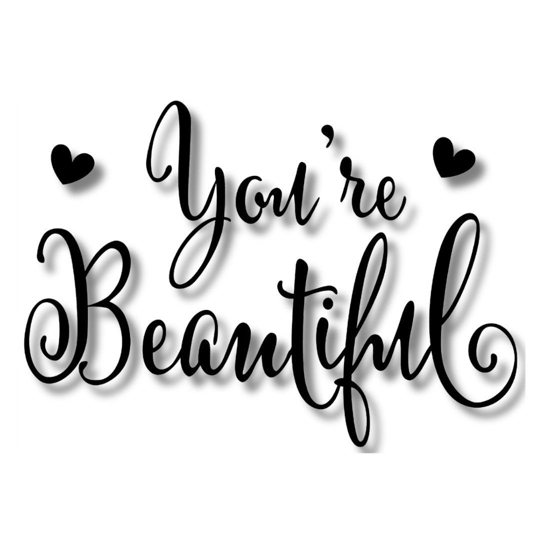 Black You are Beautiful Balloon Letter Sticker