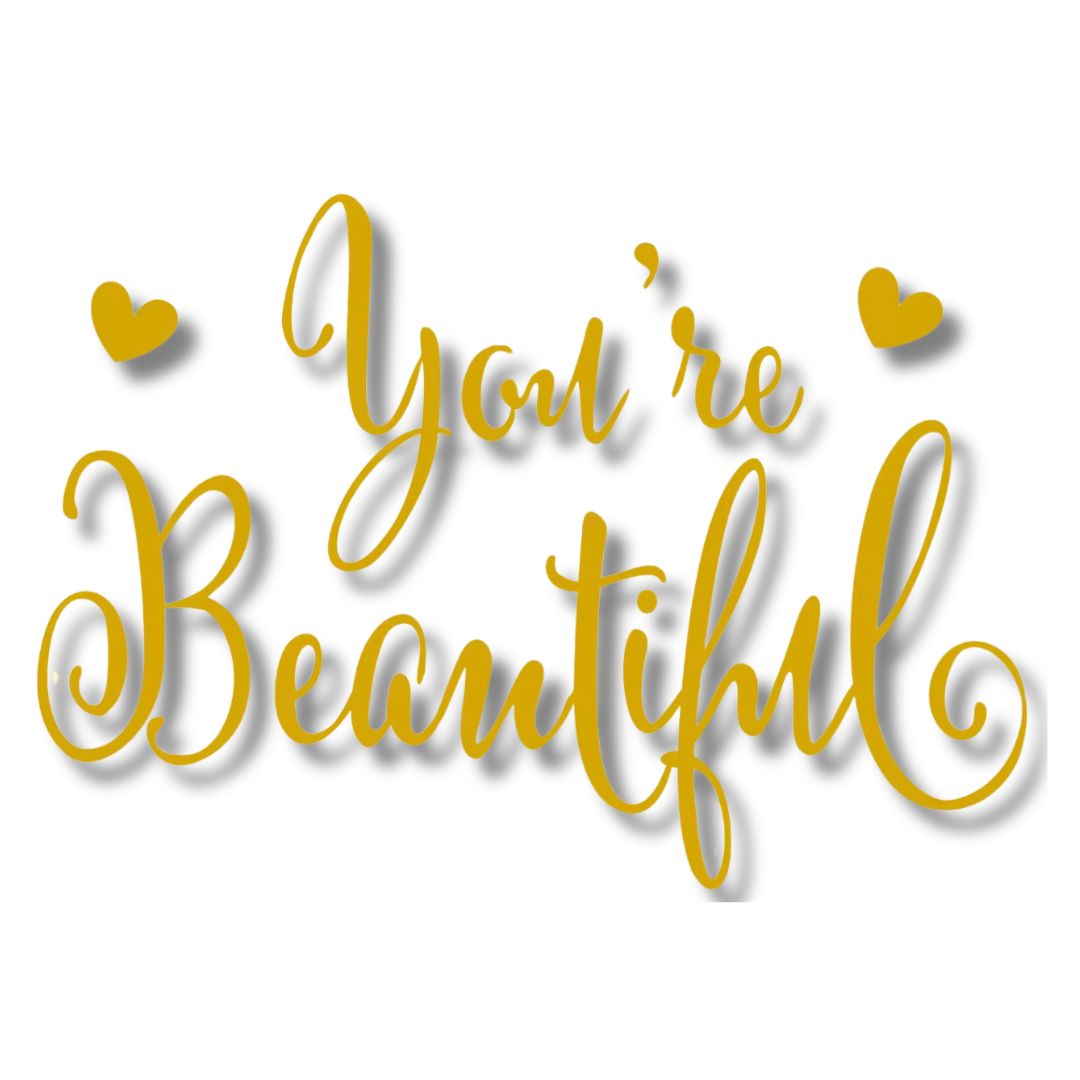 Yellow You are Beautiful Balloon Letter Sticker